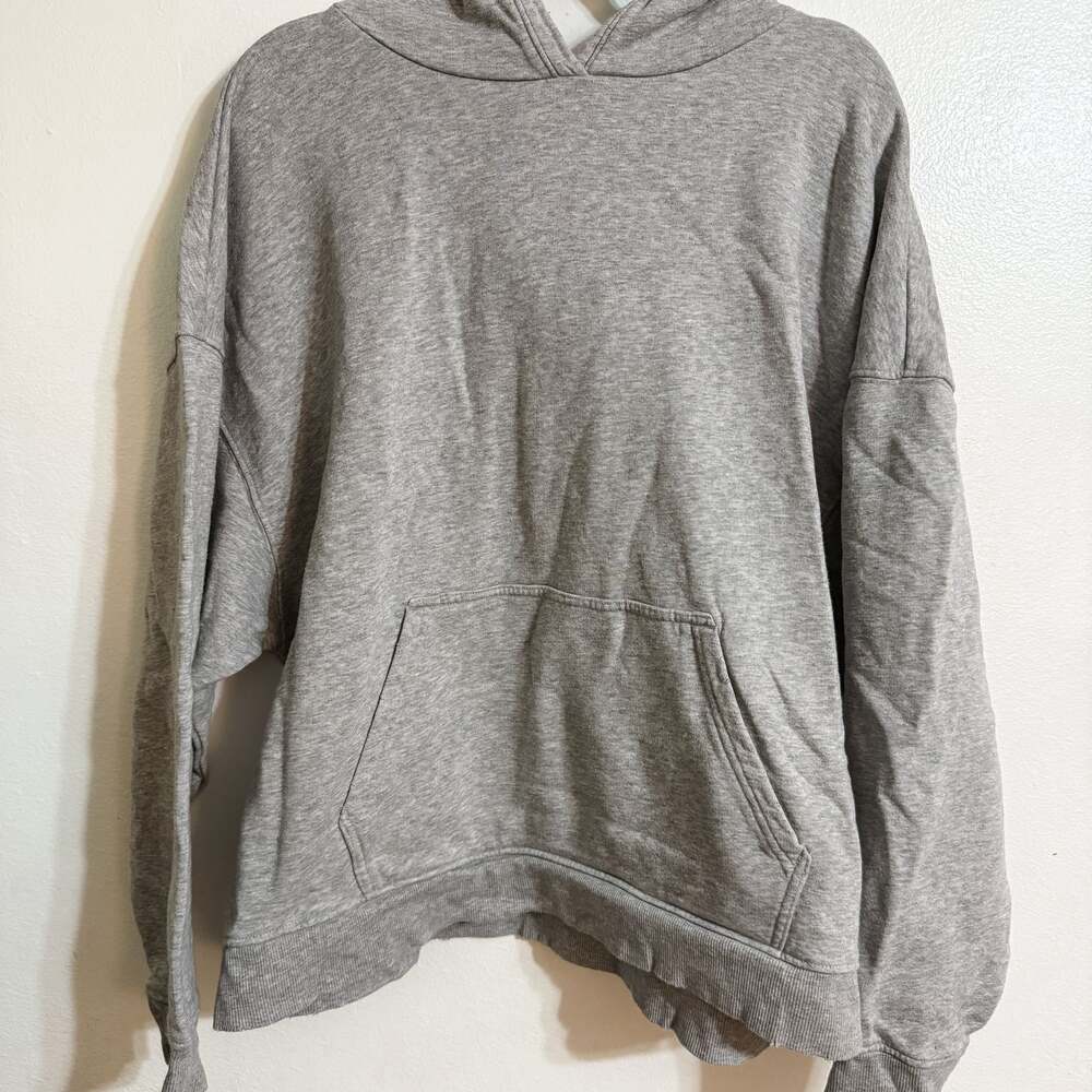 nuuds Heavyweight Oversized Pullover Hoodie Heather Gray large cotton